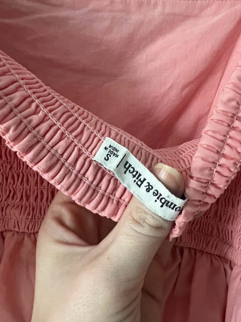 Abercrombie Pink Puff Sleeve Mini Dress Cottagecore Smocked Babydoll Size S - Picture 8 of 8